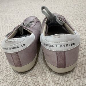 Authentic Golden Goose Lavender and White Superstar Sneakers
